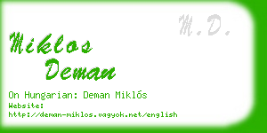 miklos deman business card